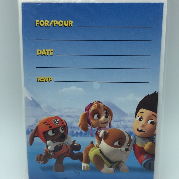 Paw Patrol Kids Birthday Party Invitations - Picture 5 of 7